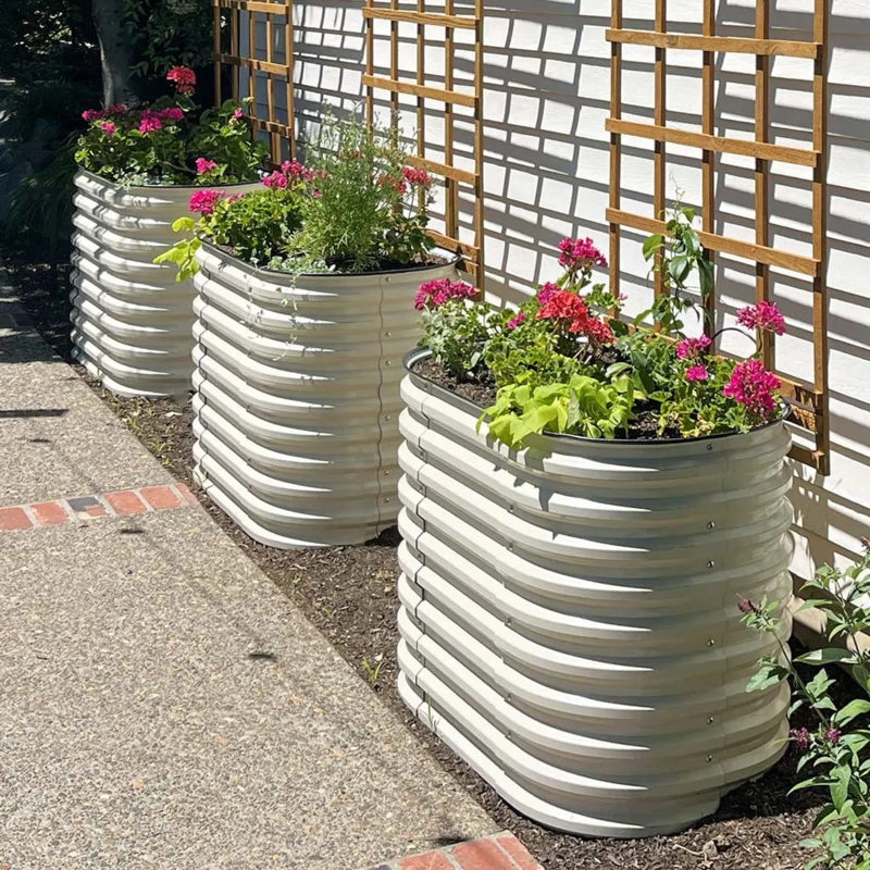 Ergonomic Waist High Gardening Oval Raised Bed