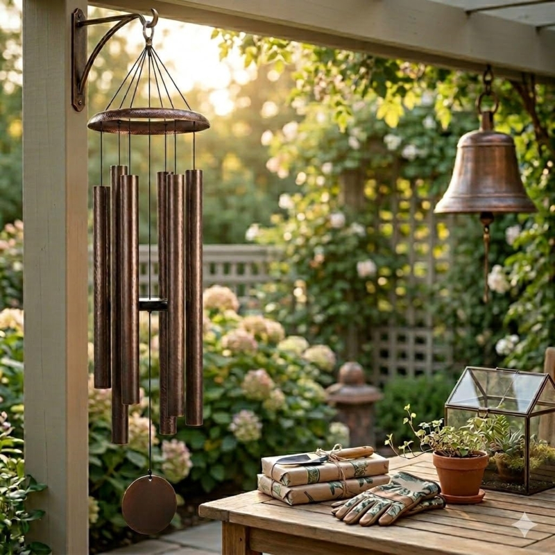 Extra Large Matte Black Aluminum Wind Chimes for Modern Patio