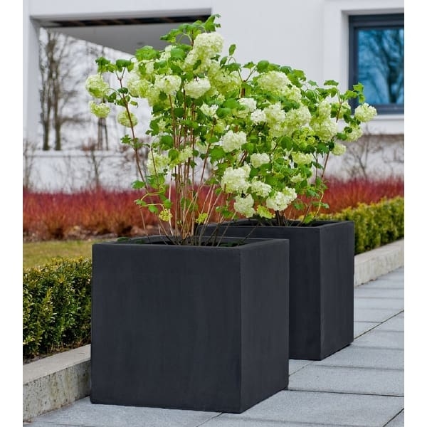 Extra Large Natural Stone-Like Square Planter Block Poolside