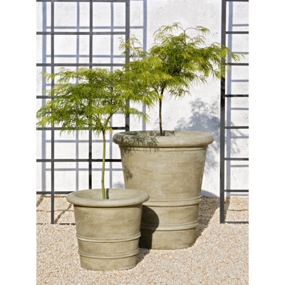 Extra Tall Horizontal Ribbed Cylindrical Planter Patio Pot