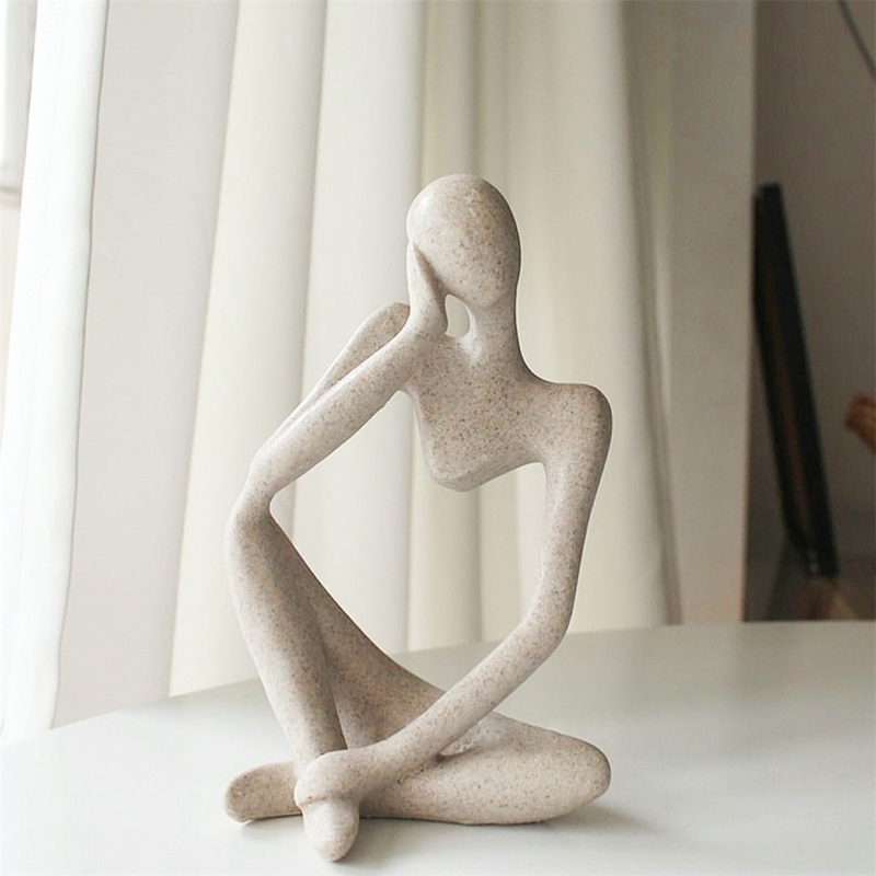 Figurine Abstract Human Form Matte White Minimalist Nordic Shelf Decor