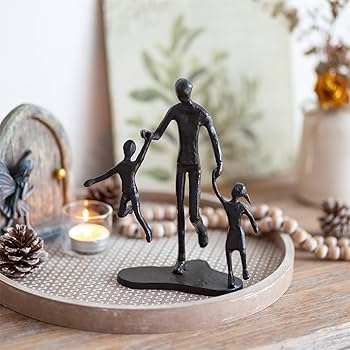 Figurine Abstract Humanoid Form Dark Matte Finish Modern Sculpture