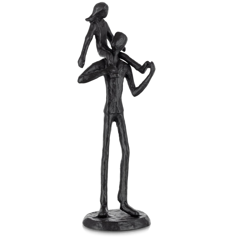 Figurine Cast Metal Silhouette Charcoal Matte Rustic Book Styling