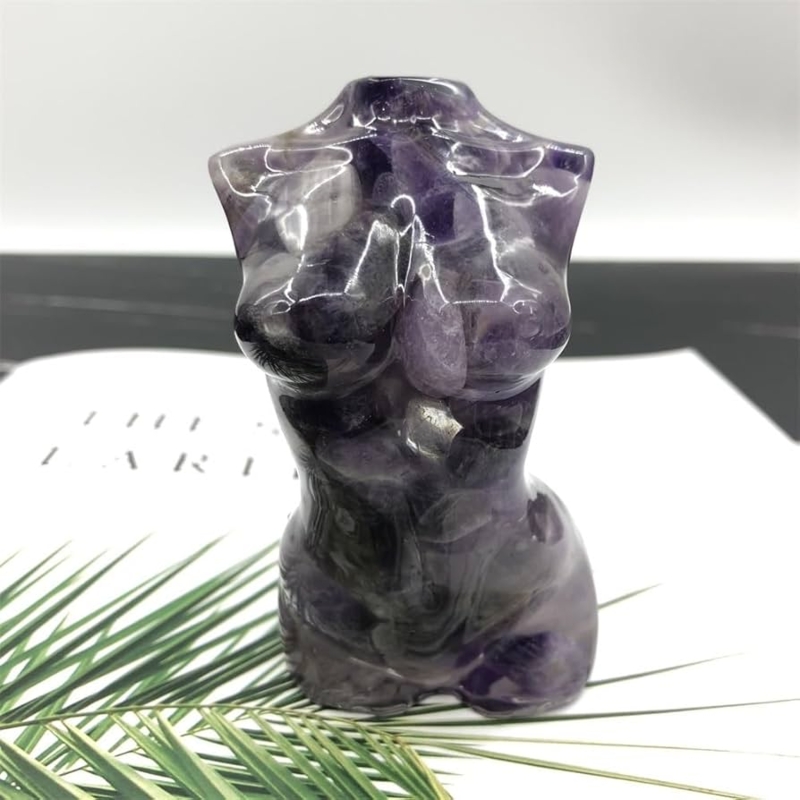 Figurine Crystalline Female Torso Bohemian Mystical Shelf Accent
