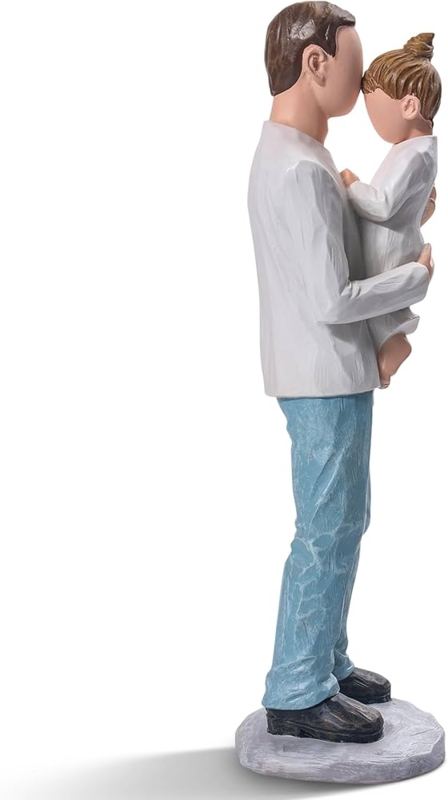 Figurine Faceless Hand-Painted Matte Finish Beige Blue Sitting Pose