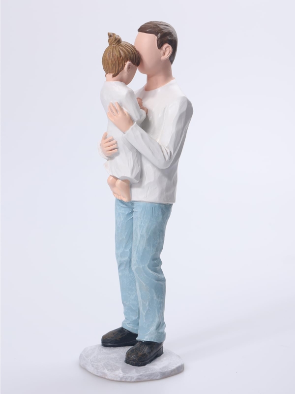 Figurine Faceted Texture Faceless Design Off White Matte Modern