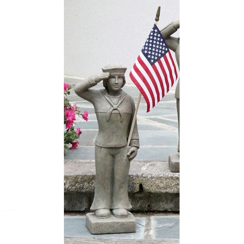 Figurine Female Sailor Subject Stone Like Finish 26 Inch Scale Gray