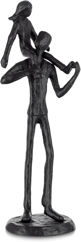 Figurine Iron Toned Textured Surface Rustic Dark Brown Shelf Decor