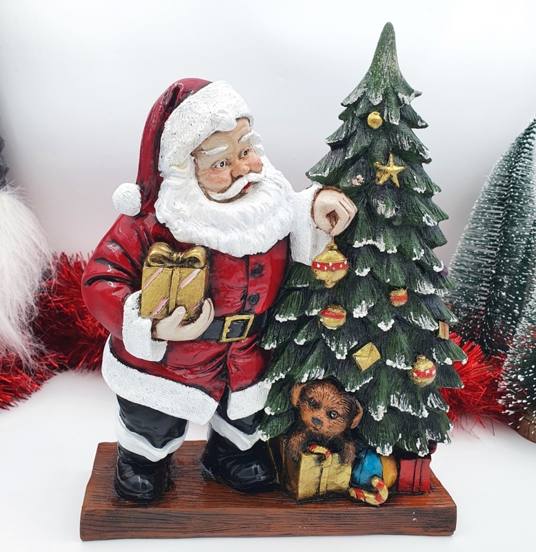 Figurine, Muted Palette, Flecked Texture, Farmhouse Santa Claus