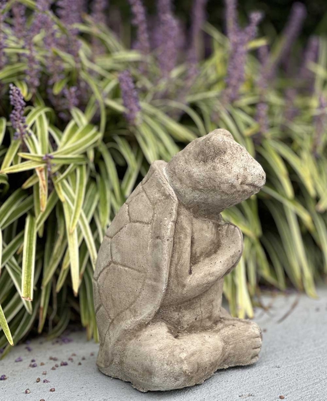 Figurine Namaste Gesture Yoga Pose Cast Stone Look Matte Zen Accent