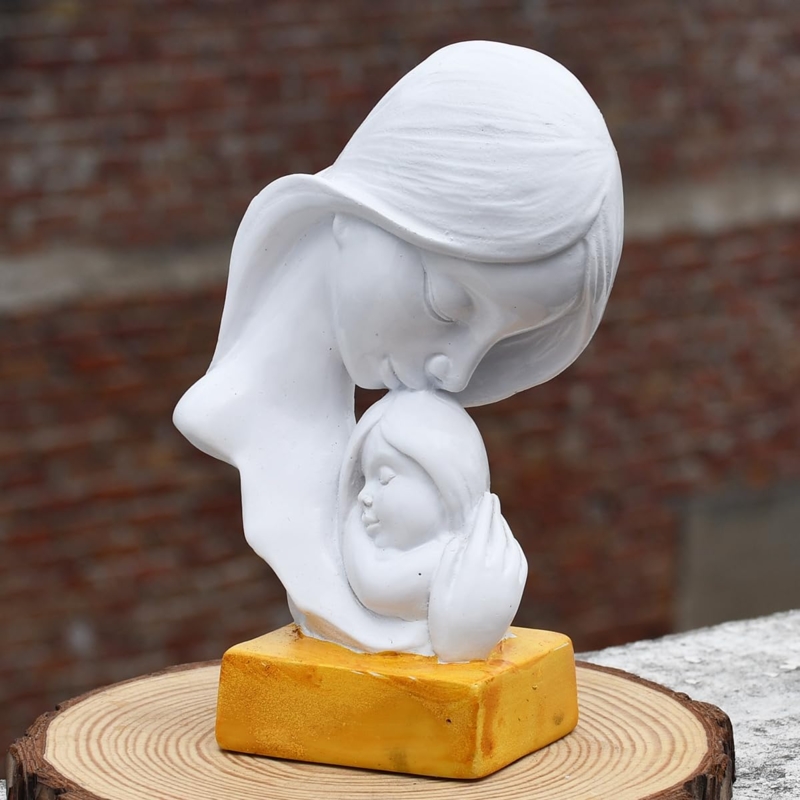 Figurine Open Loop Silhouette Gold Leaf Interior Matte Black Artistic