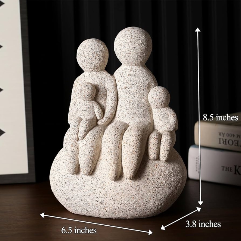 Figurine Set Faceless Family of Four Abstract Sculpture