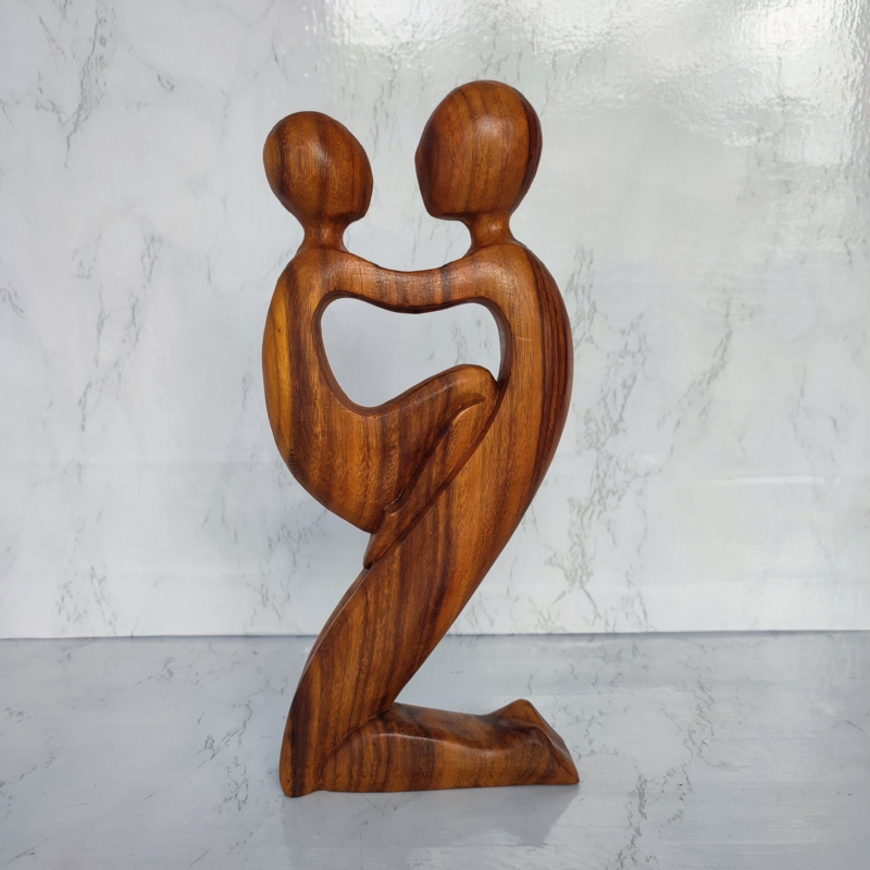 Figurine Statue Abstract Figures Negative Space Gray Stone Like Garden