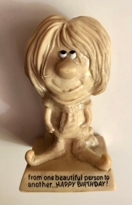 Figurine Vintage Grandmother Polka Dot Pattern Inscribed Base