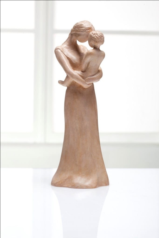 Figurine Warm Wood Toned Smooth Matte Curved Silhouette Minimalist