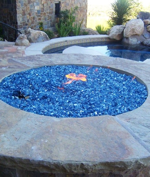 Fire Glass Shattered Reflective Fragments Cobalt Blue Fire Pit Filler