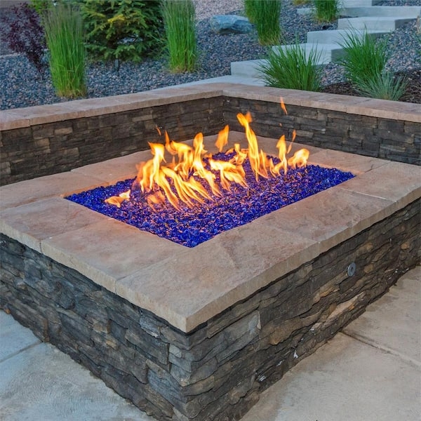 Fire Glass Tahitian Blue Color Reflective Facets Irregular Shards