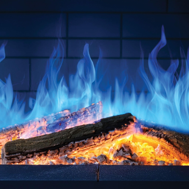 Fire Pit Enchanted Flame Effect Blue Green Colors Magical Outdoor