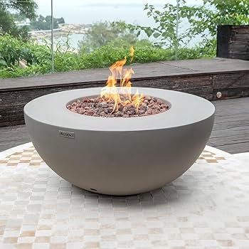 Fire Pit Round Concrete Form Low Profile Stone Like Finish
