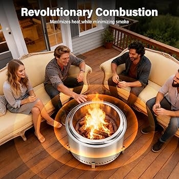 Fire Pit Smokeless Stainless Steel Portable Wood Burning Patio