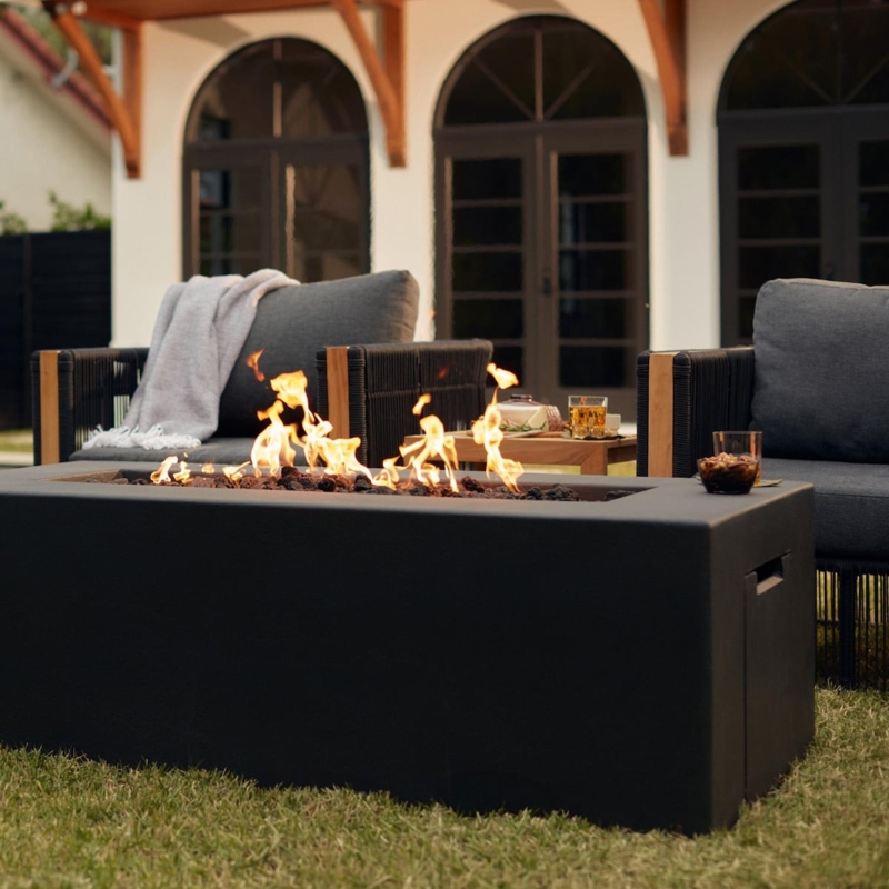 Fire Pit Table Phantom Finish Monolithic Concrete Design, Minimalist