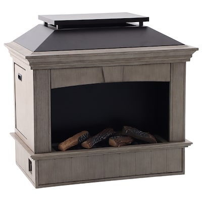 Fire Pit Table Rectangular Shape with Glass Wind Guard