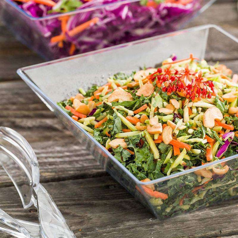 Flared Square Serving Bowl Glossy Finish Contemporary Event Catering