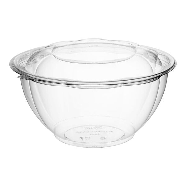 Flat Lid Salad Bowl Snap On Design Round Transparent Meal Prep