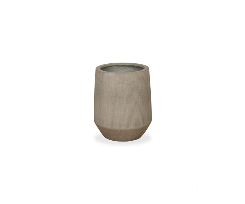 Floor Planter Large Cylindrical Soft Dove Grey Matte Stone-Like