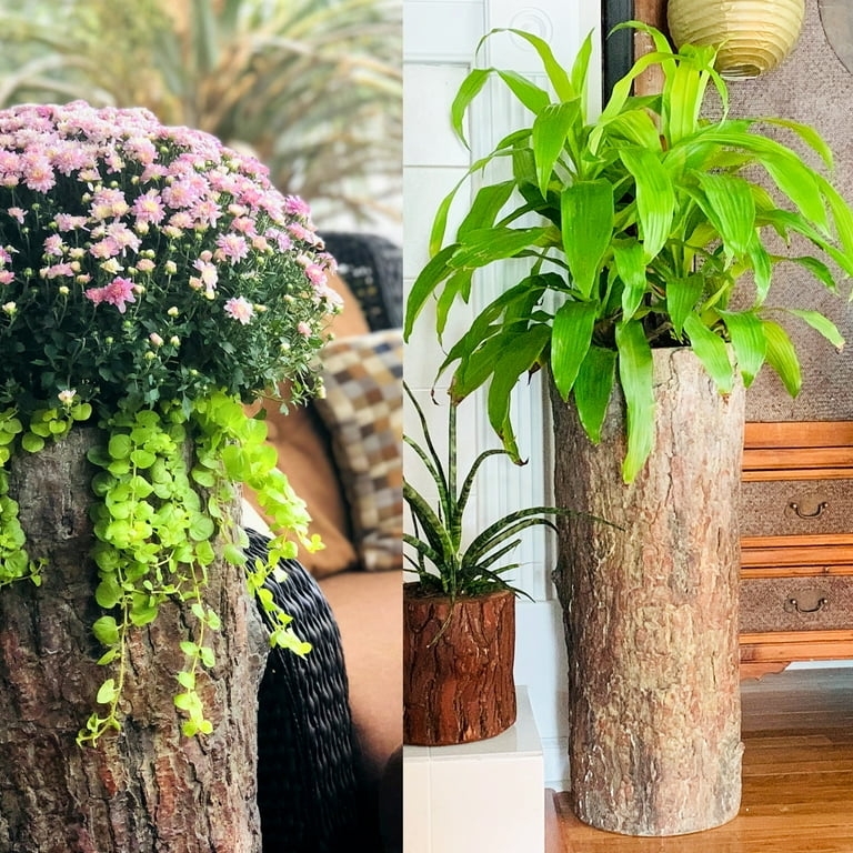 Floor Planter Stacked Log Construction Tall Farmhouse
