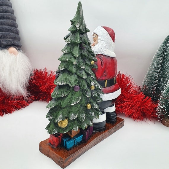 Folk Art Holiday Figurine, Tall Hat Sculpture, Scandinavian