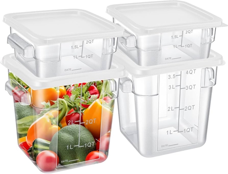 Food Storage Container Square Stackable Measurement Scales