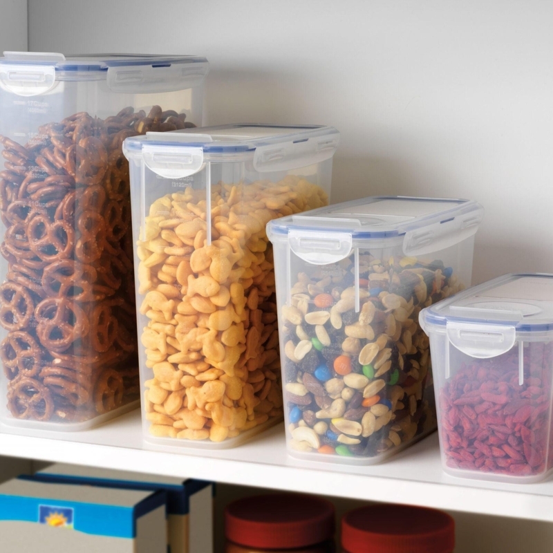 Food Storage Containers Blue Silicone Seal Airtight Dry Food Containers