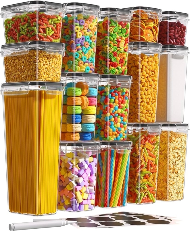 Food Storage Containers with Flip Lock Lids for Minimalist Pantry