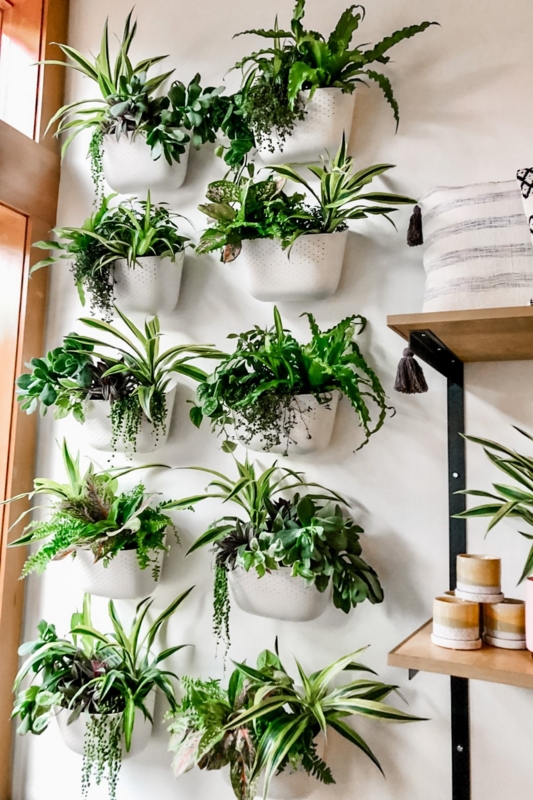 Forest Green Wall Planter Grid Modular Biophilic Design Living Wall