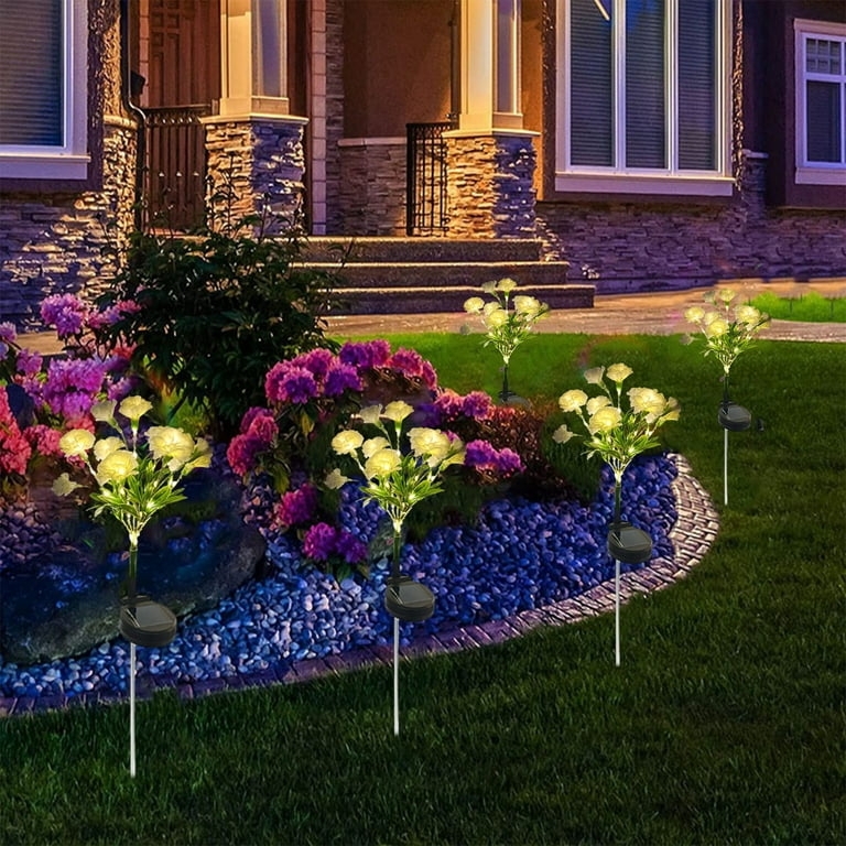 Garden Lights Azalea Bloom Pink Floral Solar Garden Path Lights