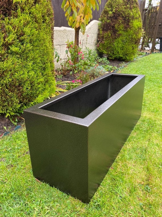 Garden Planter Extra Large Bronze Patina Metal Trough Rustic