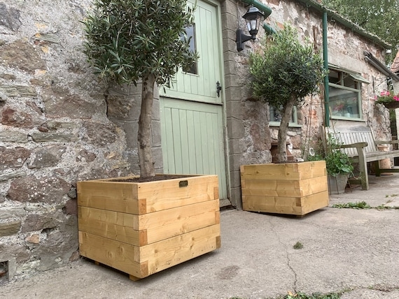 Garden Planter Troughs, Slatted Timber Construction