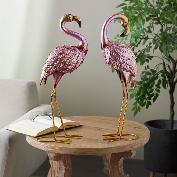 Garden Sculpture Dimensional Feathers Gold Accents Metal Yard Art