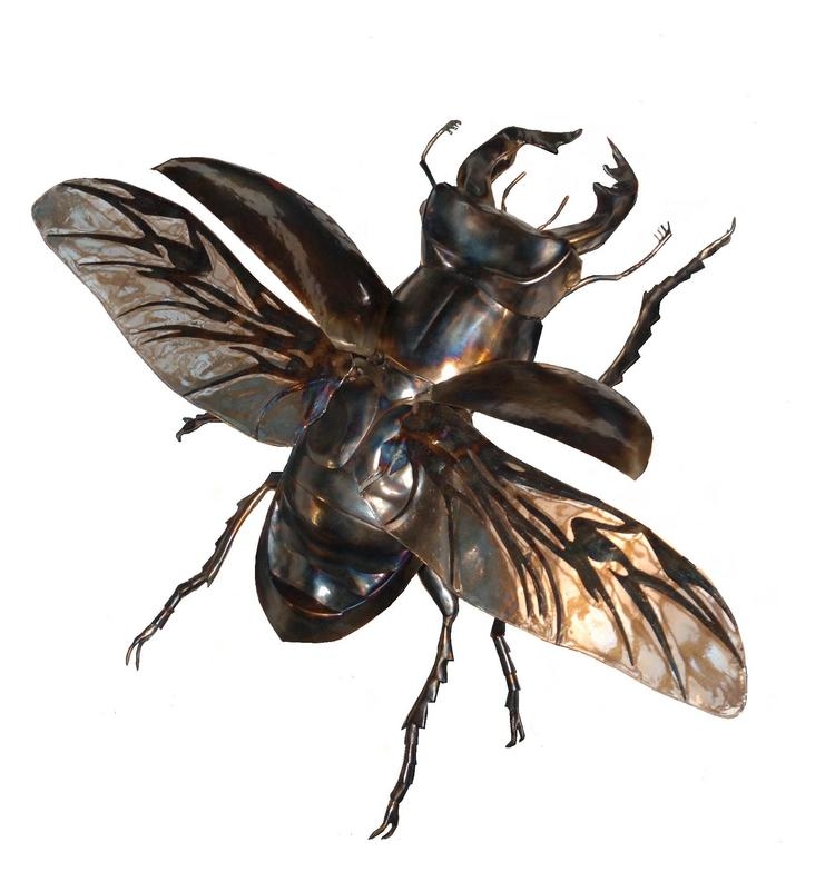 Garden Sculpture Rusted Patina Large Scale Insect Industrial Art