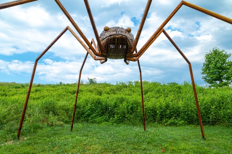 Garden Sculpture Spider Motif Large Scale Whimsical Landscape Art