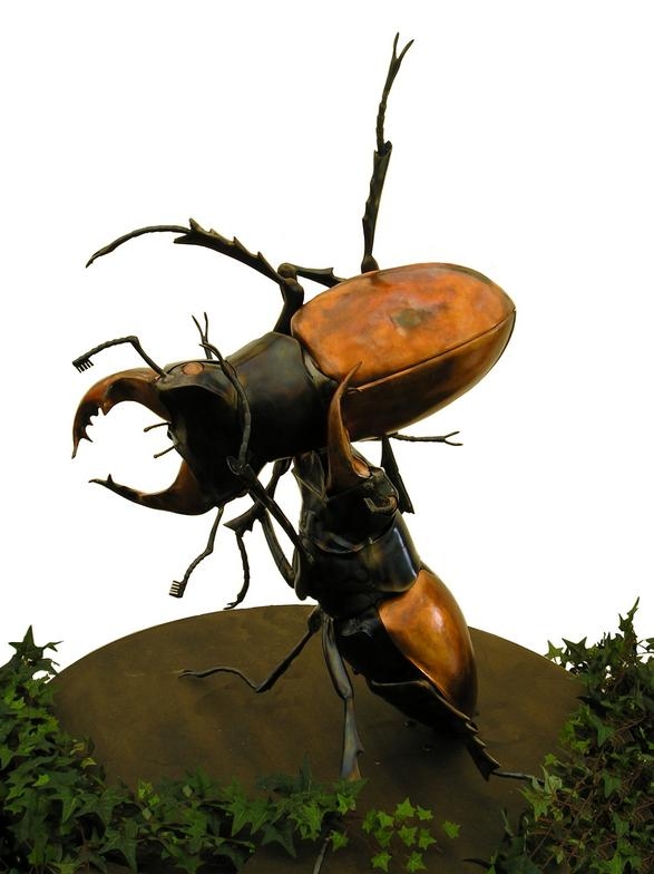 Garden Sculpture Weathered Metal Insect Silhouette Artistic Garden