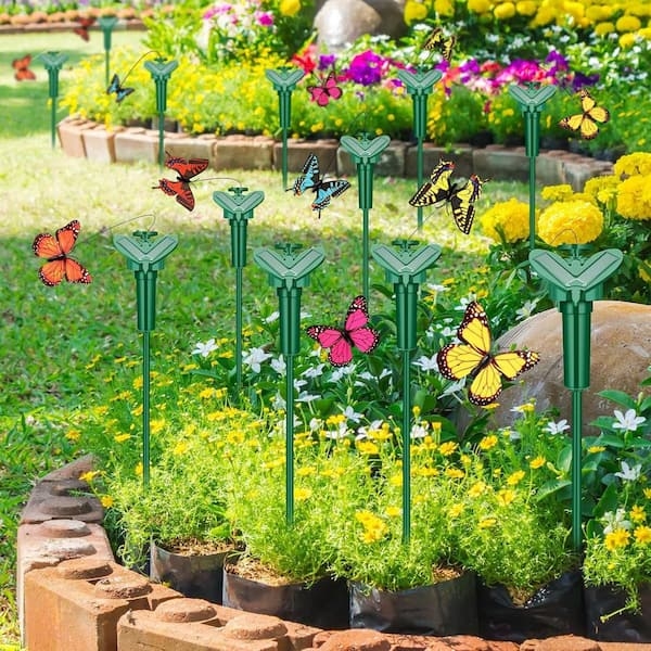 Garden Stake Kinetic Monarch Butterfly Solar Powered Garden Stake