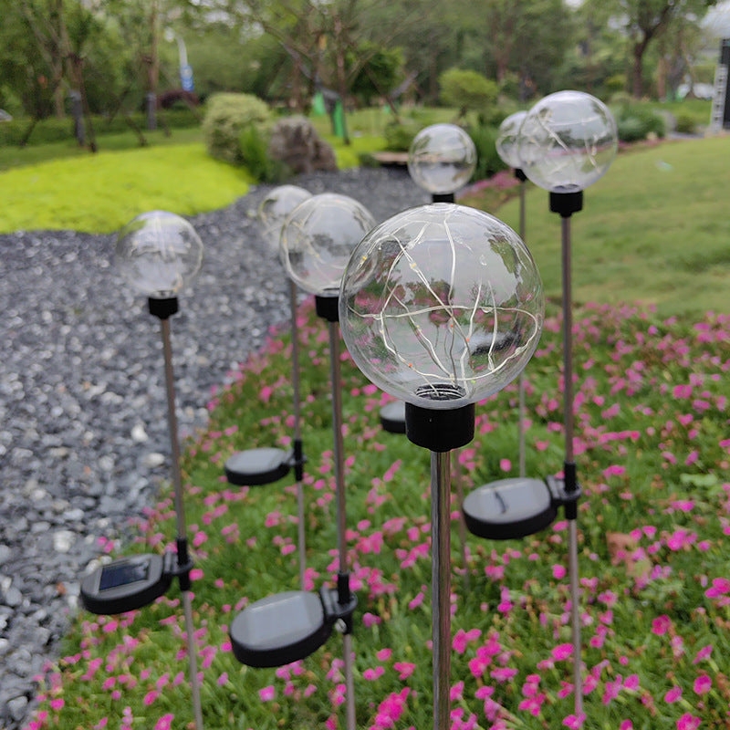 Garden Stake Lights Glowing Copper Wire Dandelion Solar Decor