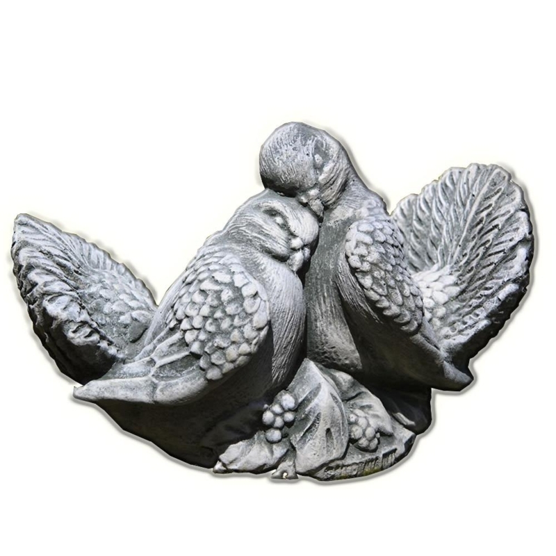 Garden Statue Alpine Stone Finish Realistic Sculpting Pair Gray
