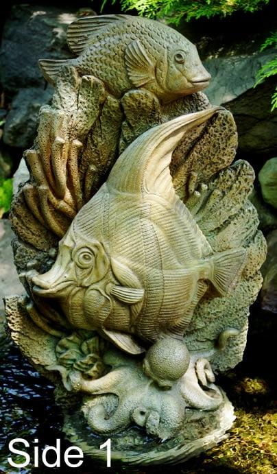 Garden Statue Cast Stone Aged Patina Tiered Design Mask