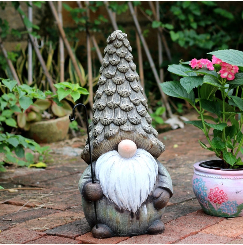 Garden Statue Contemplative Pose Figure, Rustic Outdoor Garden Accents
