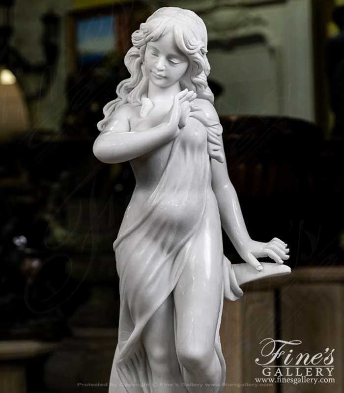 Garden Statue Floral Accent Marble Classical Garden Statue