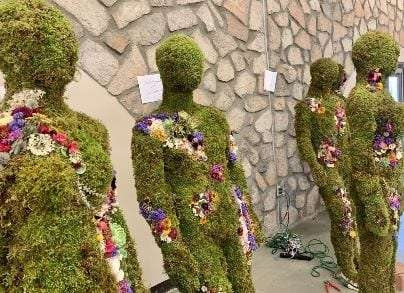 Garden Statue Floral Sculpture Botanical Art Life-Size Organic Decor