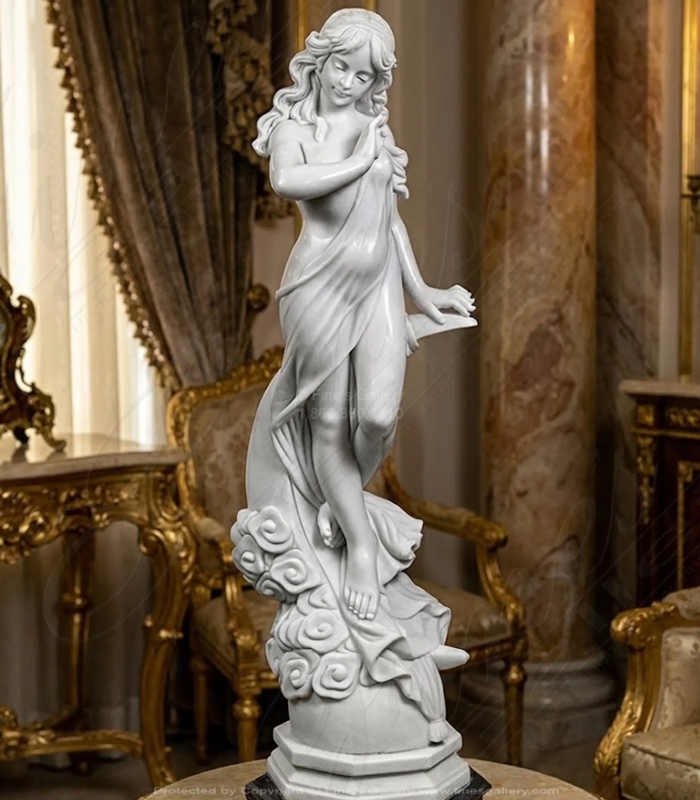 Garden Statue Intricate Pedestal Base Classical Marble Garden Statue